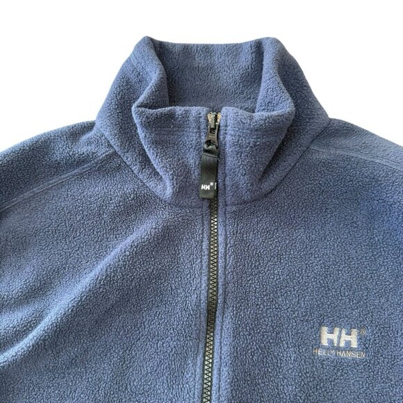 Helly Hansen Fleece Vest Mens Large Full Zip Sleeveless Sweater Mock Neck Blue - Picture 2 of 7